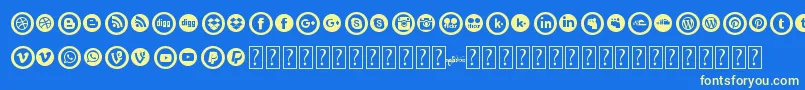 SocialCircles Font – Yellow Fonts on Blue Background