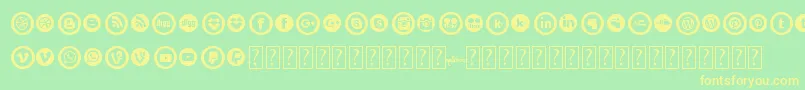 SocialCircles Font – Yellow Fonts on Green Background