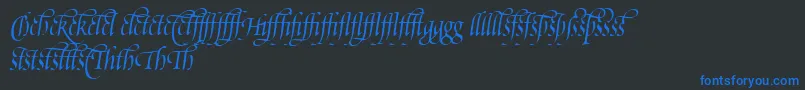 PoeticaSuppLigatures Font – Blue Fonts on Black Background