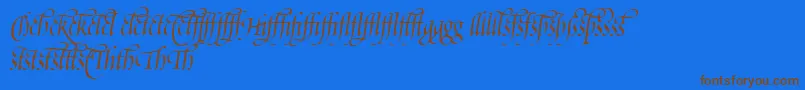 Шрифт PoeticaSuppLigatures – коричневые шрифты на синем фоне
