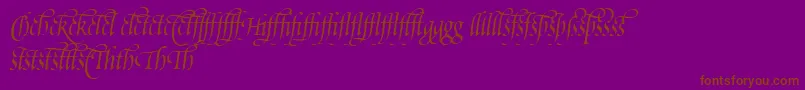 PoeticaSuppLigatures-Schriftart – Braune Schriften auf violettem Hintergrund