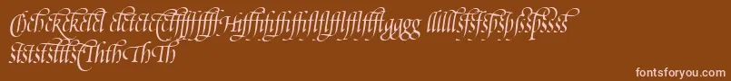 PoeticaSuppLigatures Font – Pink Fonts on Brown Background