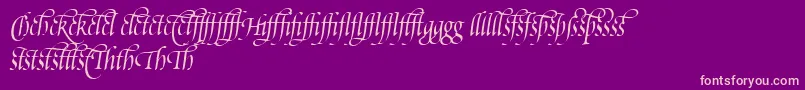 Weitere Informationen zur PoeticaSuppLigatures-Schriftart PoeticaSuppLigatures-Schriftart – Rosa Schriften auf violettem Hintergrund
