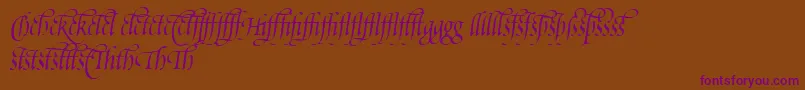 PoeticaSuppLigatures Font – Purple Fonts on Brown Background