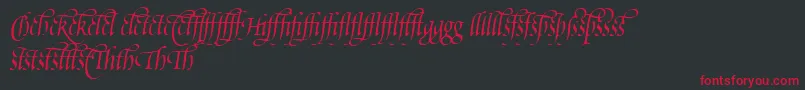 Czcionka PoeticaSuppLigatures – czerwone czcionki na czarnym tle