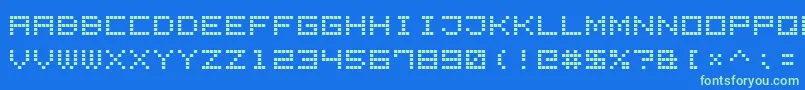 LedDisplay7 Font – Green Fonts on Blue Background