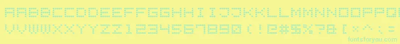 LedDisplay7-Schriftart – Grüne Schriften auf gelbem Hintergrund
