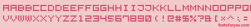 フォントLedDisplay7 – ピンクの背景に赤い文字