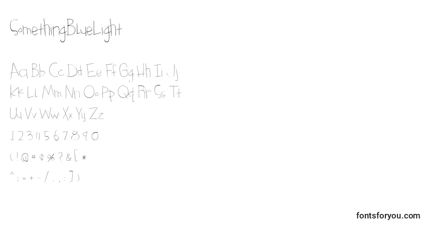 Schriftart SomethingBlueLight – Alphabet, Zahlen, spezielle Symbole