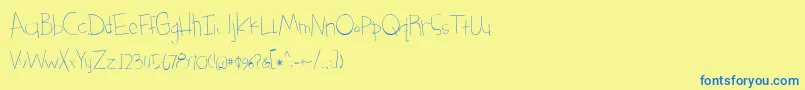 SomethingBlueLight-Schriftart – Blaue Schriften auf gelbem Hintergrund