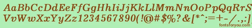 Шрифт Journal4 – коричневые шрифты на зелёном фоне