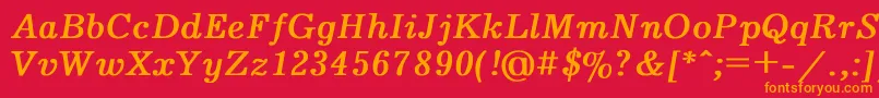 フォントJournal4 – 赤い背景にオレンジの文字