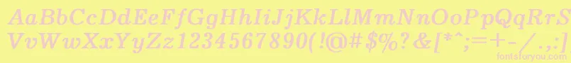 Journal4 Font – Pink Fonts on Yellow Background