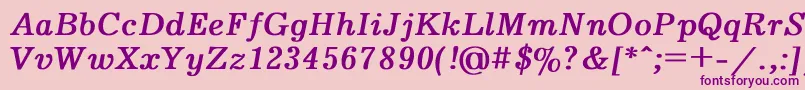 Journal4-Schriftart – Violette Schriften auf rosa Hintergrund