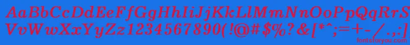 Journal4 Font – Red Fonts on Blue Background