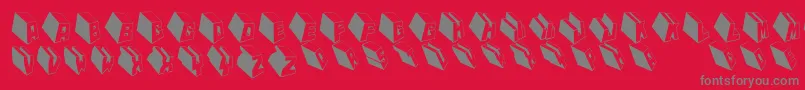 フォントMktypobricksrough – 赤い背景に灰色の文字