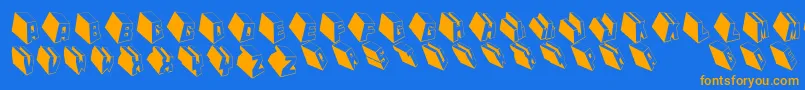 Mktypobricksrough Font – Orange Fonts on Blue Background