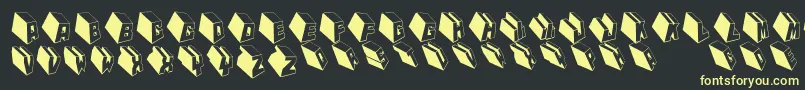 Mktypobricksrough-Schriftart – Gelbe Schriften auf schwarzem Hintergrund