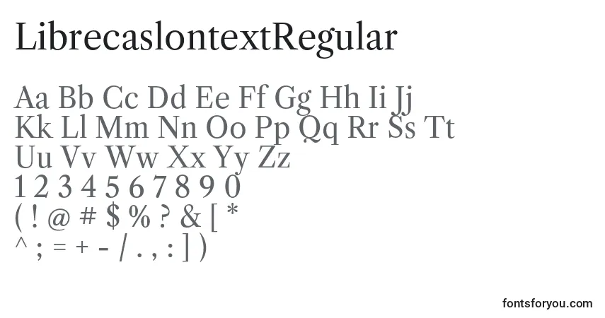 Czcionka LibrecaslontextRegular (98612) – alfabet, cyfry, specjalne znaki