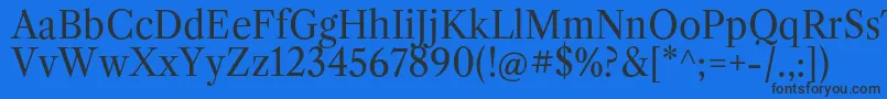 Шрифт LibrecaslontextRegular – чёрные шрифты на синем фоне