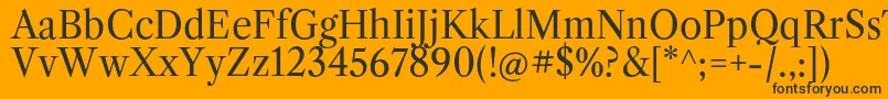 Шрифт LibrecaslontextRegular – чёрные шрифты на оранжевом фоне