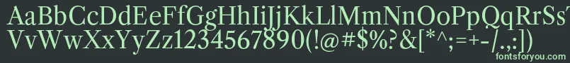 フォントLibrecaslontextRegular – 黒い背景に緑の文字