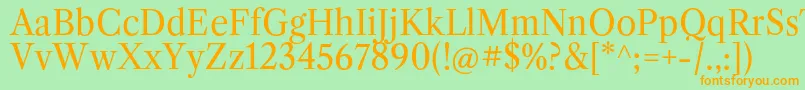 LibrecaslontextRegular Font – Orange Fonts on Green Background