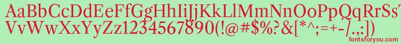 LibrecaslontextRegular Font – Red Fonts on Green Background