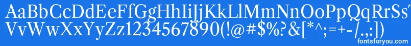 フォントLibrecaslontextRegular – 青い背景に白い文字