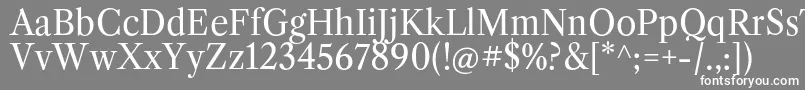 フォントLibrecaslontextRegular – 灰色の背景に白い文字