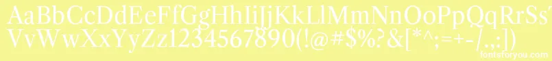 LibrecaslontextRegular Font – White Fonts on Yellow Background