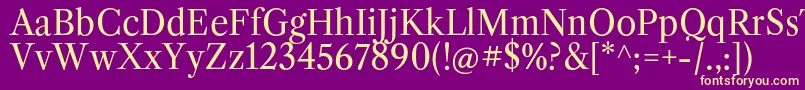 LibrecaslontextRegular Font – Yellow Fonts on Purple Background