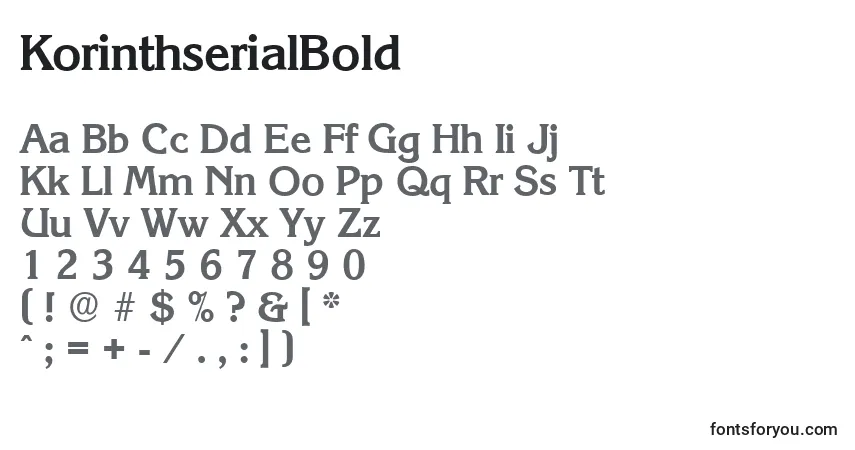 Czcionka KorinthserialBold – alfabet, cyfry, specjalne znaki