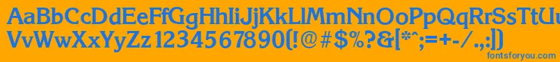 KorinthserialBold Font – Blue Fonts on Orange Background