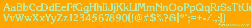 KorinthserialBold Font – Green Fonts on Orange Background