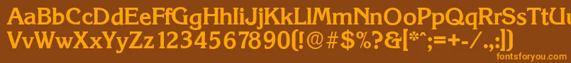 KorinthserialBold Font – Orange Fonts on Brown Background