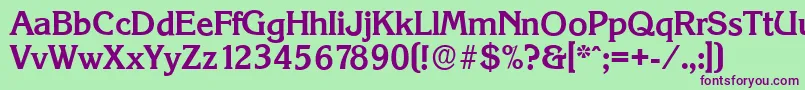 KorinthserialBold Font – Purple Fonts on Green Background