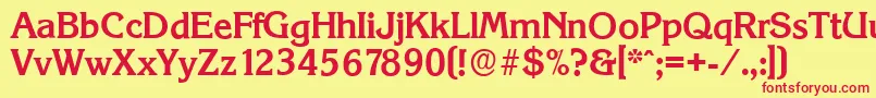 KorinthserialBold Font – Red Fonts on Yellow Background