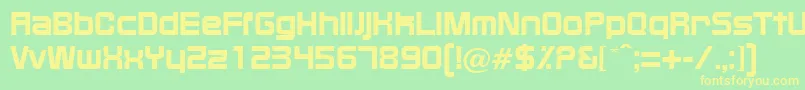 BixbyRegularDb-Schriftart – Gelbe Schriften auf grünem Hintergrund