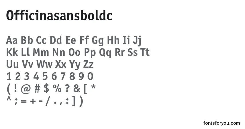 A fonte Officinasansboldc – alfabeto, números, caracteres especiais