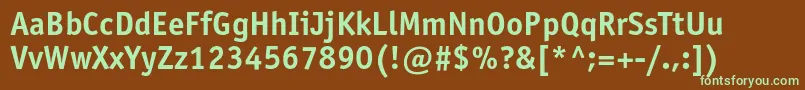 Officinasansboldc-fontti – vihreät fontit ruskealla taustalla