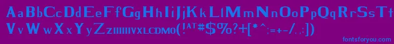 BlackKnightRegular Font – Blue Fonts on Purple Background