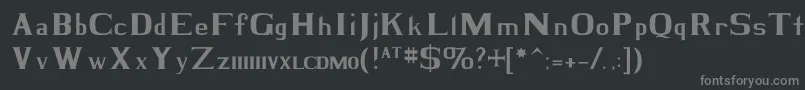 BlackKnightRegular-fontti – harmaat kirjasimet mustalla taustalla