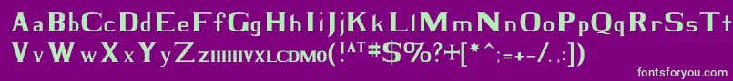 BlackKnightRegular Font – Green Fonts on Purple Background