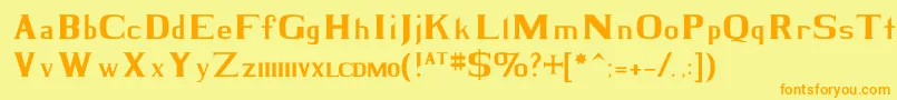 BlackKnightRegular Font – Orange Fonts on Yellow Background