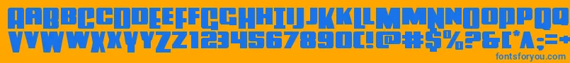 Powerlordexpand Font – Blue Fonts on Orange Background