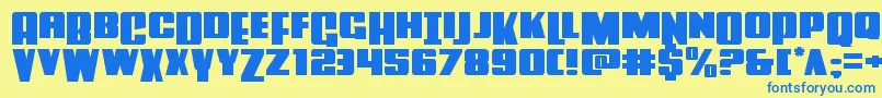 Powerlordexpand Font – Blue Fonts on Yellow Background