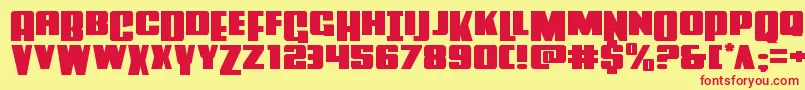 Powerlordexpand Font – Red Fonts on Yellow Background