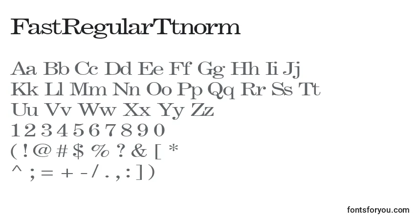 Schriftart FastRegularTtnorm – Alphabet, Zahlen, spezielle Symbole