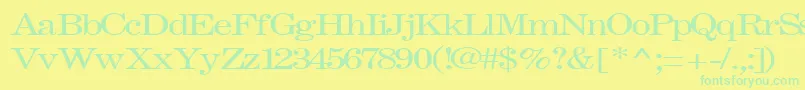 フォントFastRegularTtnorm – 黄色い背景に緑の文字